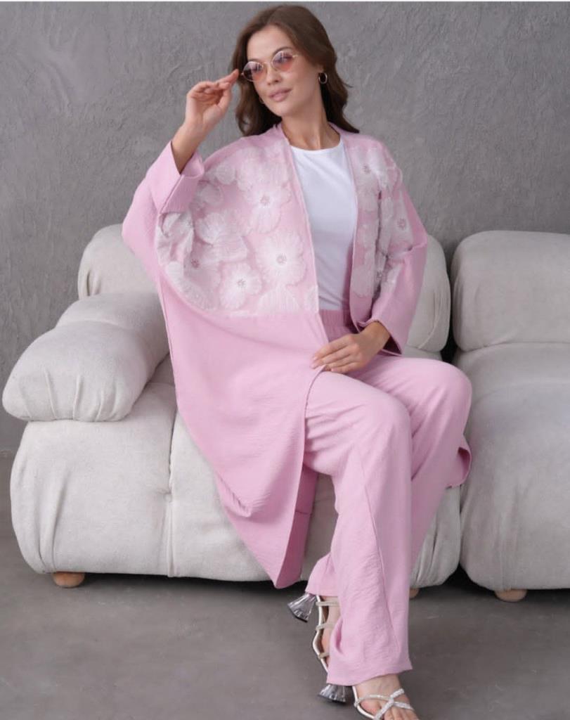 women's hijab top and bottom set model G3032 - Pink women's hijab top and bottom set model G3032 - Pink