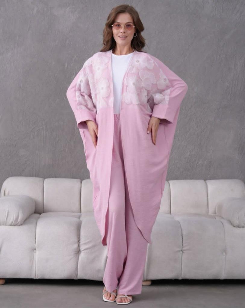 women's hijab top and bottom set model G3032 - Pink women's hijab top and bottom set model G3032 - Pink