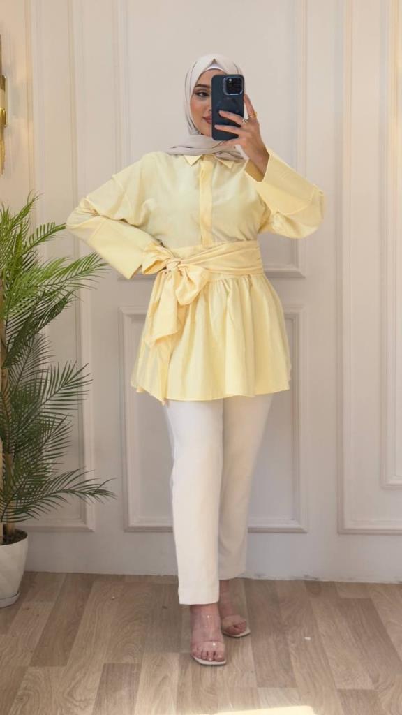 women's stylish shirt model G3071 - Yellow women's stylish shirt model G3071 - Yellow