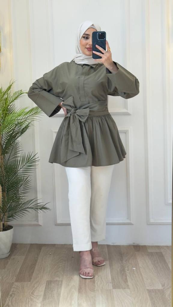 women's stylish shirt model G3071 - Khaki