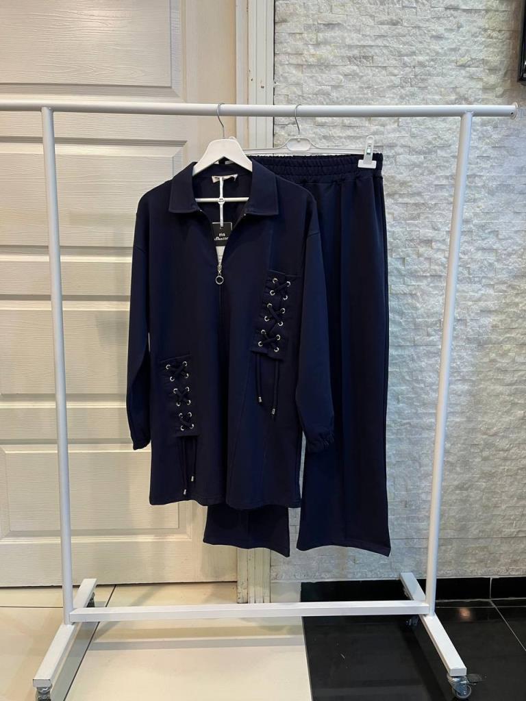 Women's winter pajamas, model G3105 - Navy Blue