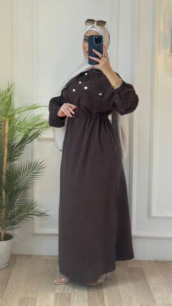 women's summer dress is suitable for daily use model G3245 - Brown women's summer dress is suitable for daily use model G3245 - Brown