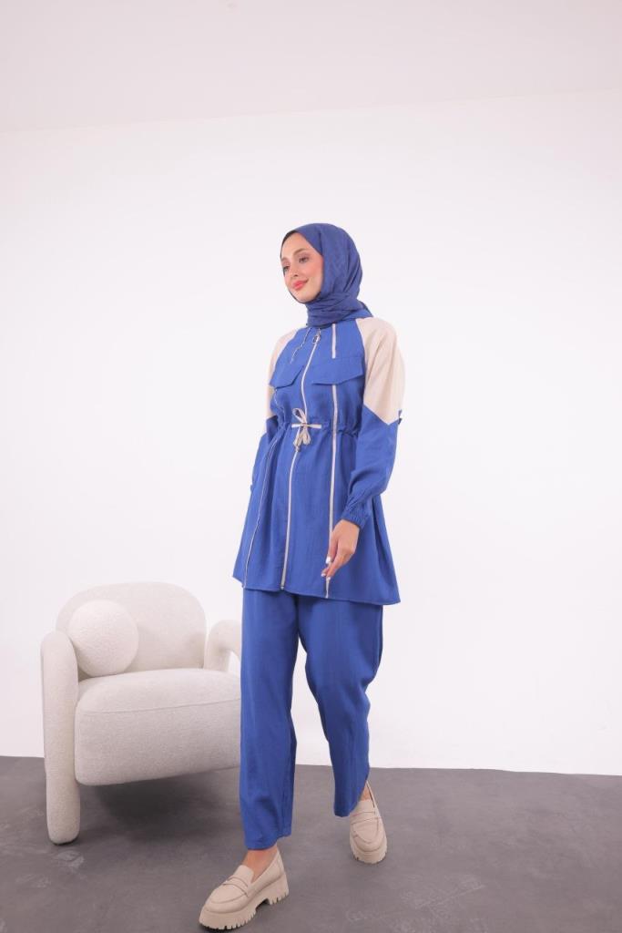 women's summer hijab suit model G3338 - Blue