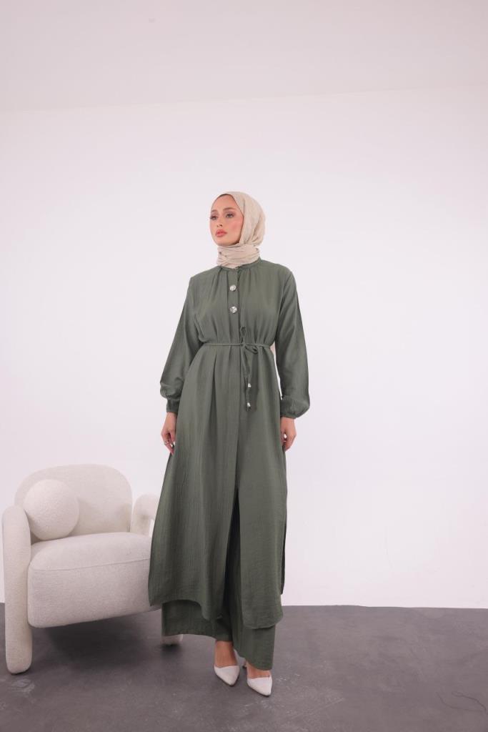 women's summer long hijab suit model G3390 - Green women's summer long hijab suit model G3390 - Green