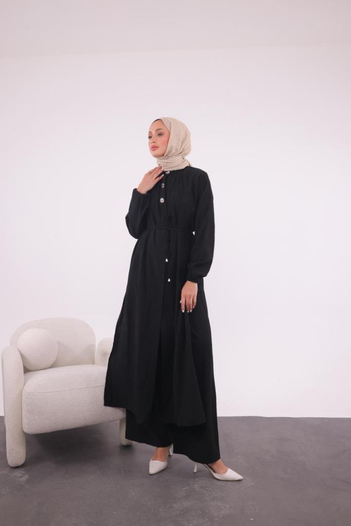 women's summer long hijab suit model G3390 - Black