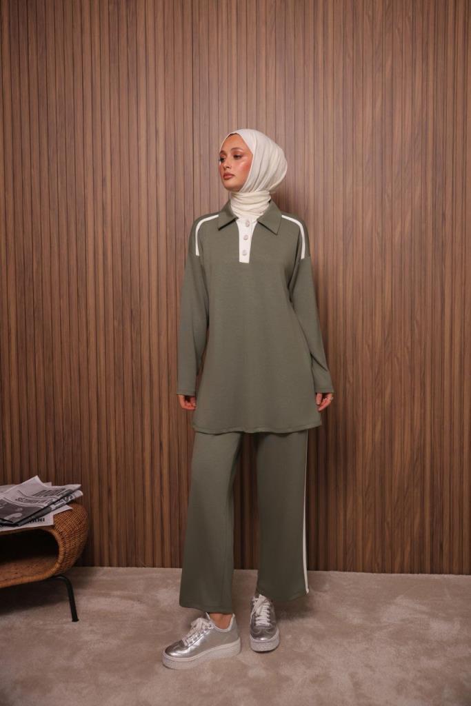 Women's winter hijab suit, model G3513 - Green