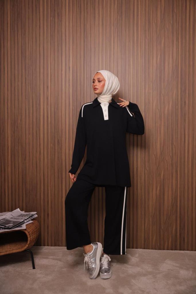 Women's winter hijab suit, model G3513 - Black