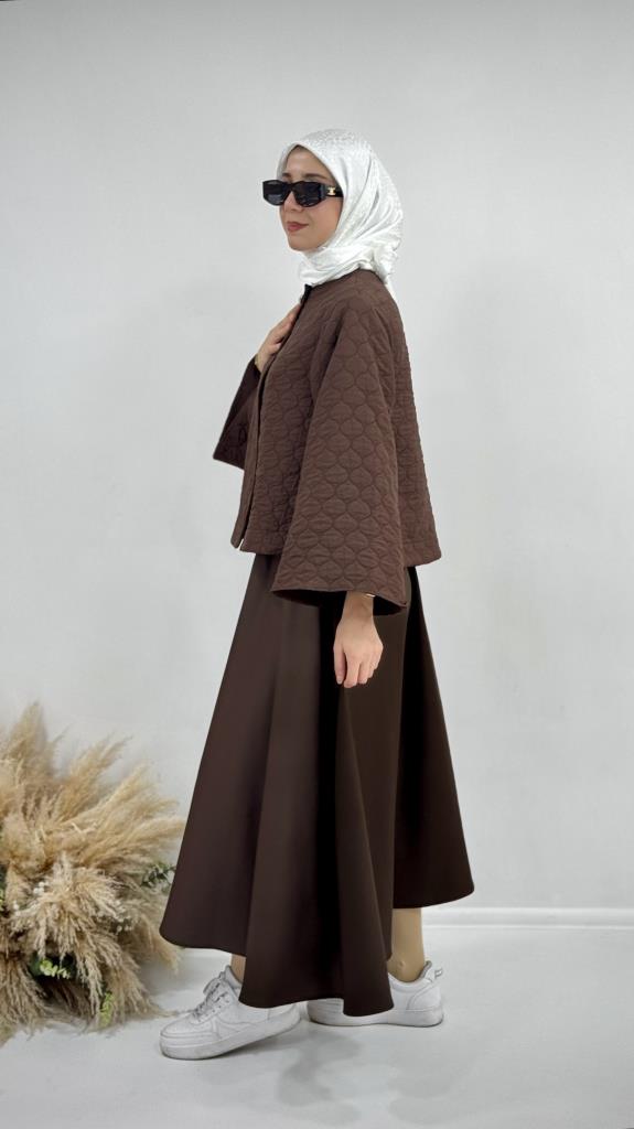 New season women's hijab top and bottom set, model G3555 - Brown