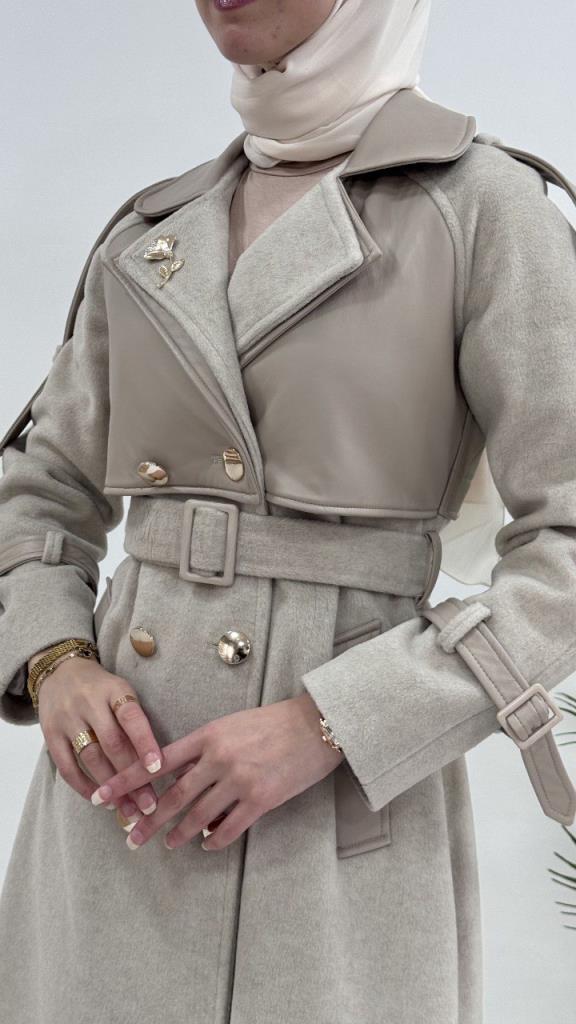 Women's stylish and comfortable winter coat, model G3624 - Beige