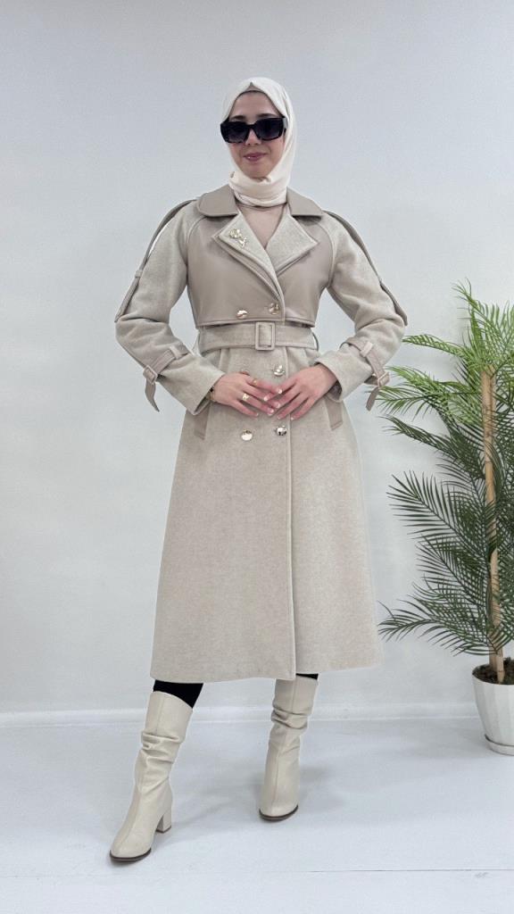 Women's stylish and comfortable winter coat, model G3624 - Beige