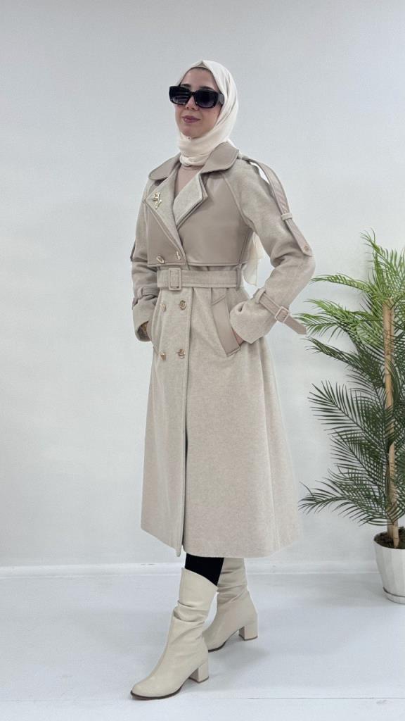 Women's stylish and comfortable winter coat, model G3624 - Beige