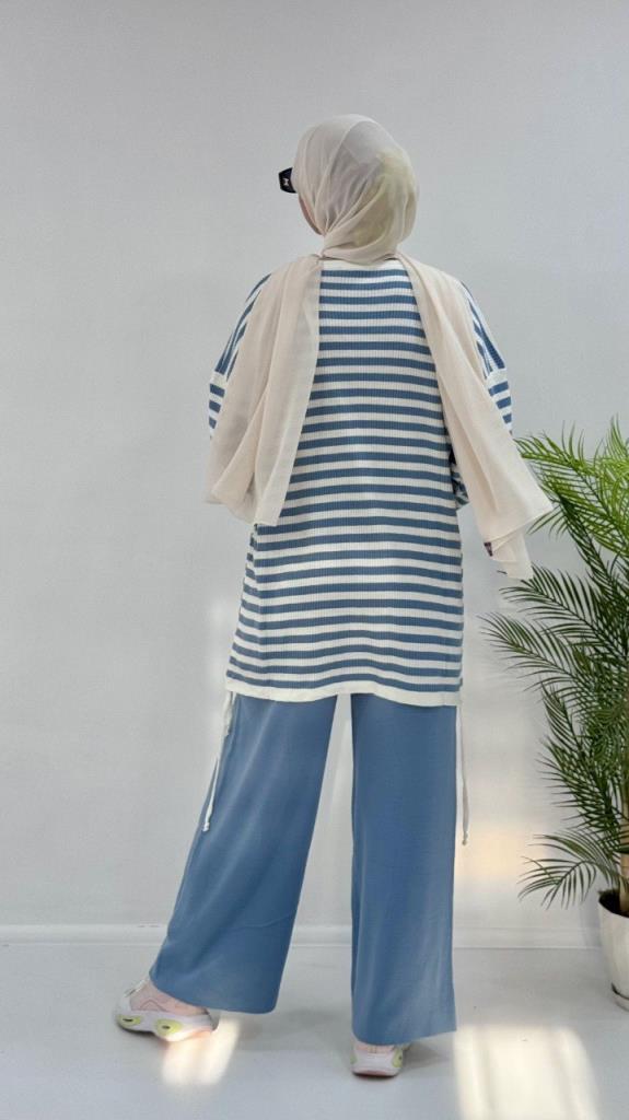 Women's winter 2-piece pajama set, model G3642 - Light Blue Women's winter 2-piece pajama set, model G3642 - Light Blue