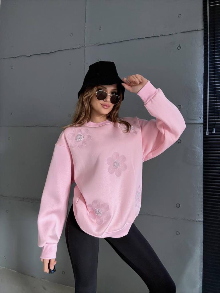 بلوزة نسائية محتشمة للموسم الجديد، موديل G3719 - زهر