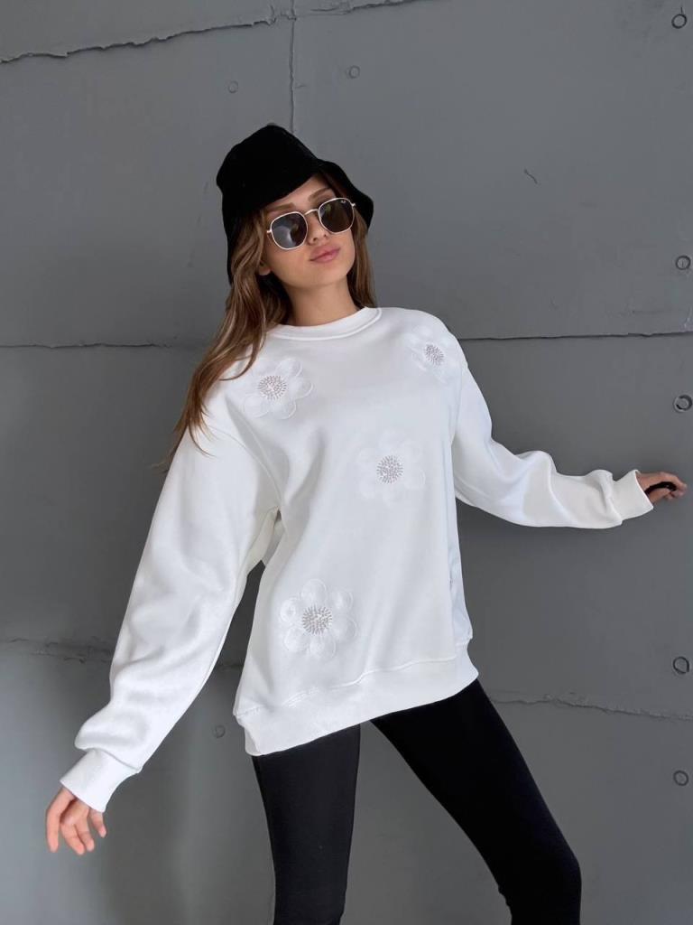 بلوزة نسائية محتشمة للموسم الجديد، موديل G3719 - ابيض