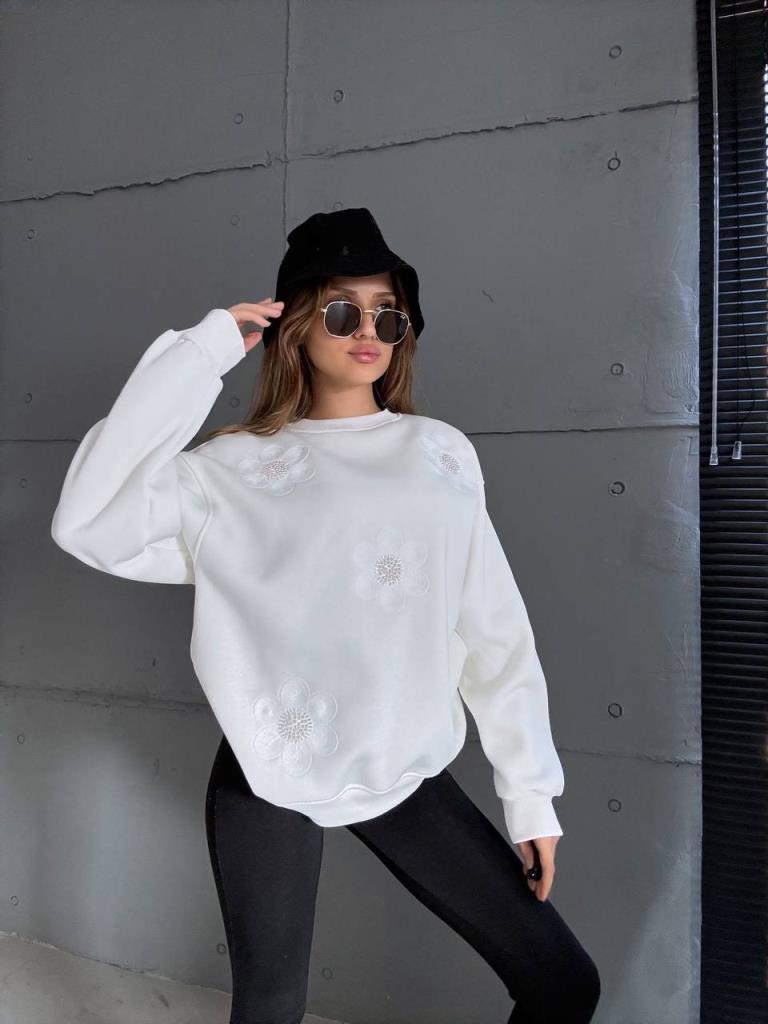 بلوزة نسائية محتشمة للموسم الجديد، موديل G3719 - ابيض