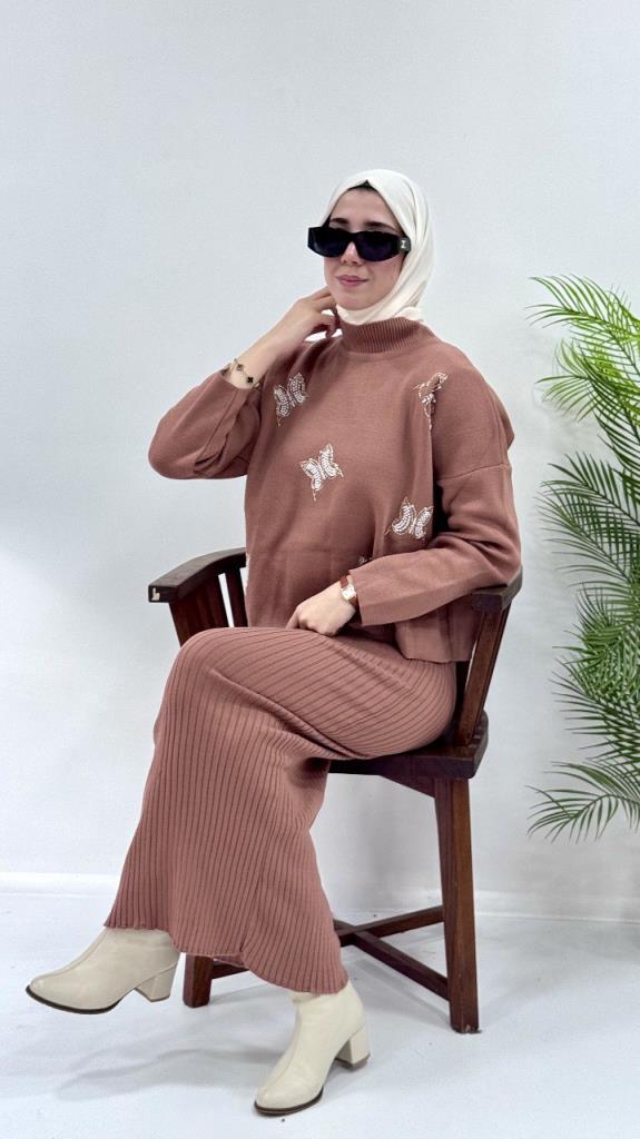New season women's winter knit dress, model G3742 - Pink New season women's winter knit dress, model G3742 - Pink