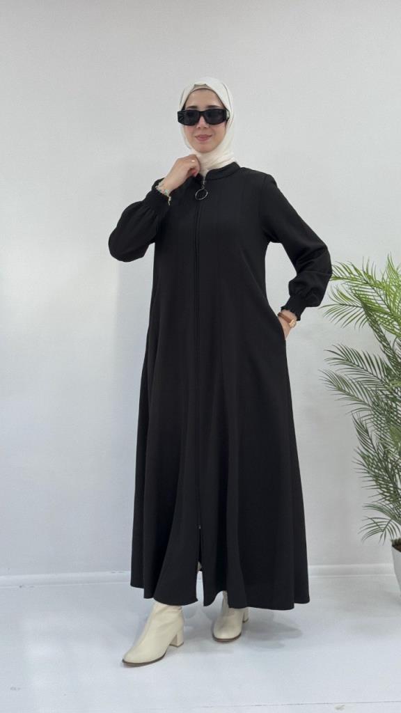 عبايات نسائية شتوية جديدة لموسم الخريف، موديل G3807 - اسود