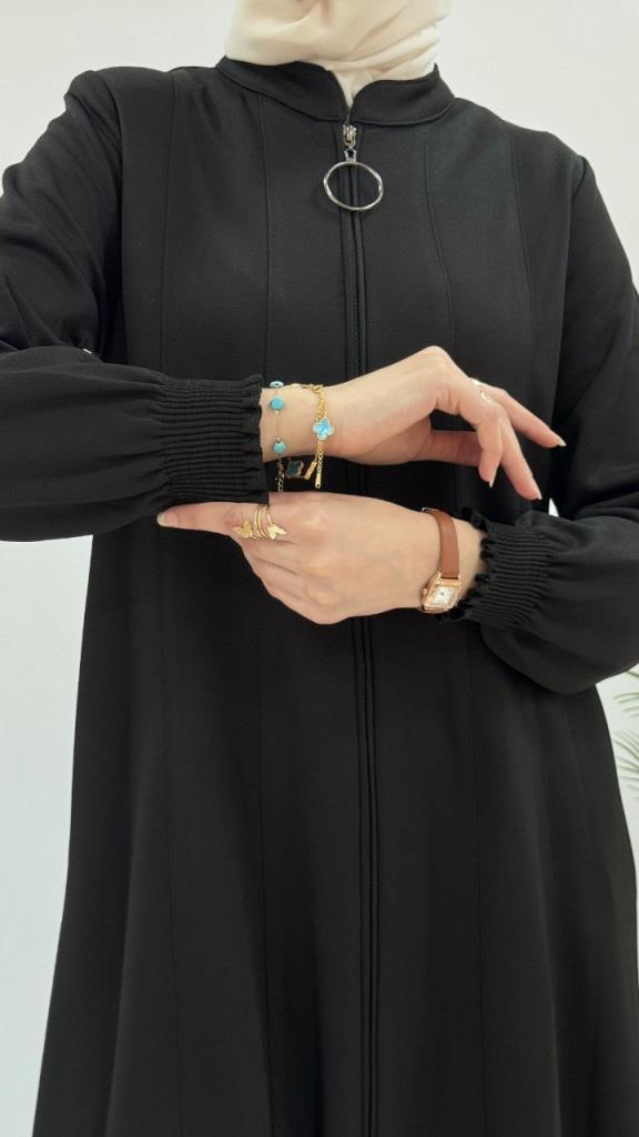 عبايات نسائية شتوية جديدة لموسم الخريف، موديل G3807 - اسود