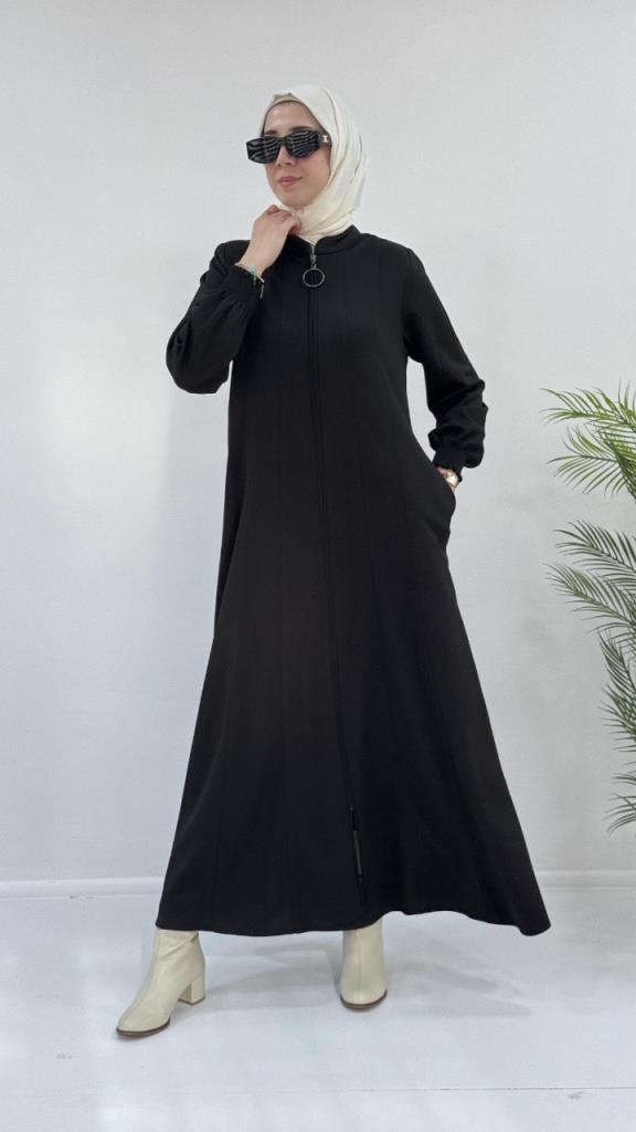 عبايات نسائية شتوية جديدة لموسم الخريف، موديل G3807 - اسود