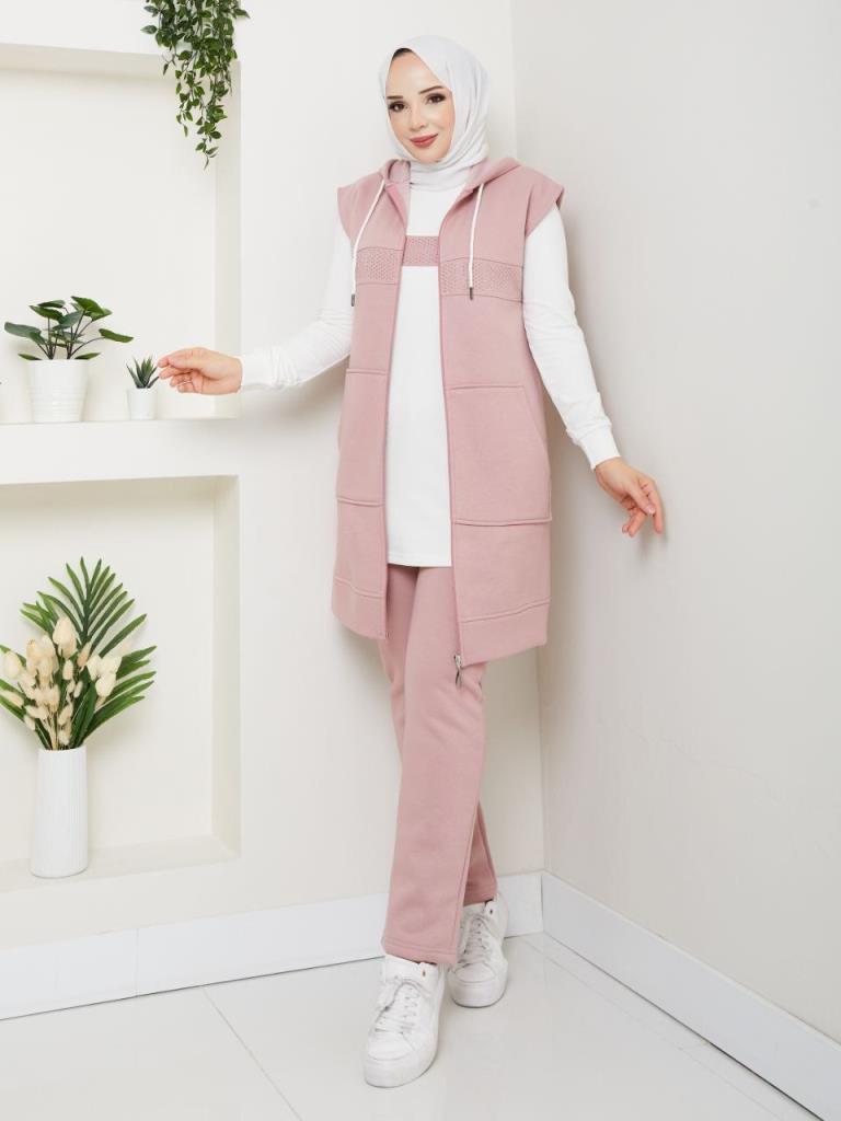 New Seasonal Women's 3-Piece Pajama Set, Model G3830 - Pink