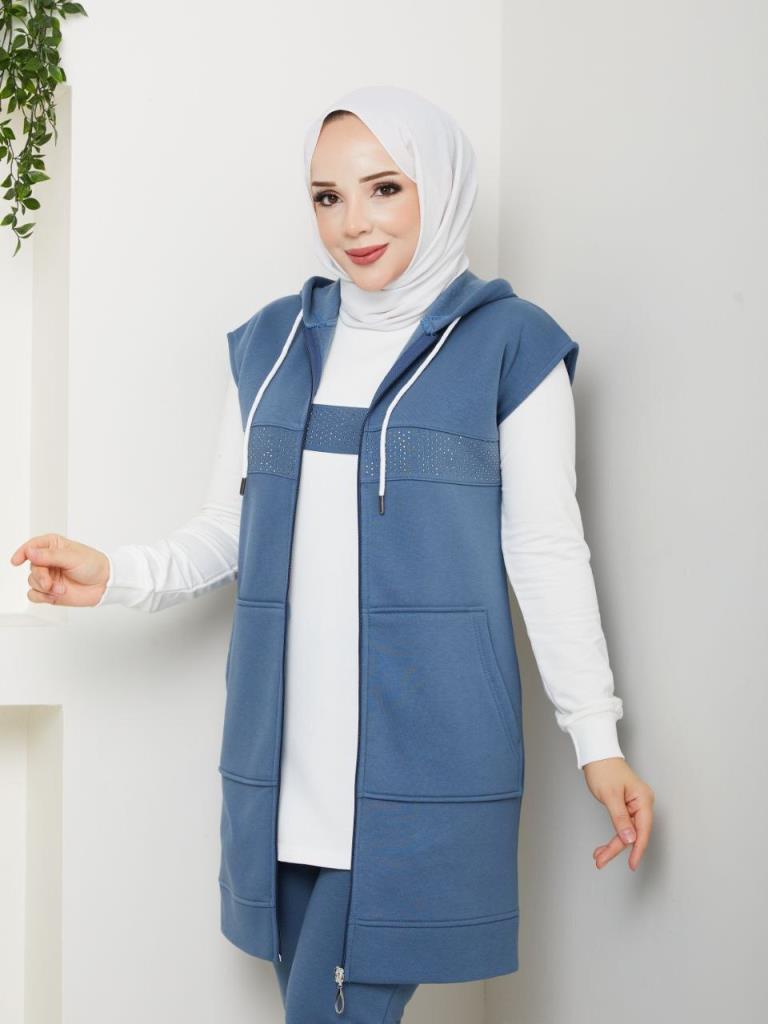 New Seasonal Women's 3-Piece Pajama Set, Model G3830 - Navy Blue New Seasonal Women's 3-Piece Pajama Set, Model G3830 - Navy Blue