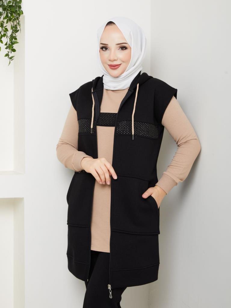 New Seasonal Women's 3-Piece Pajama Set, Model G3830 - Black New Seasonal Women's 3-Piece Pajama Set, Model G3830 - Black