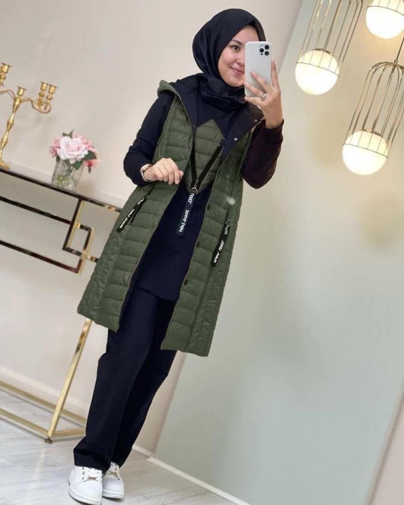 Women's Stylish and Comfortable Winter Modest Pajama Set, Model G3833 - Khaki Women's Stylish and Comfortable Winter Modest Pajama Set, Model G3833 - Khaki