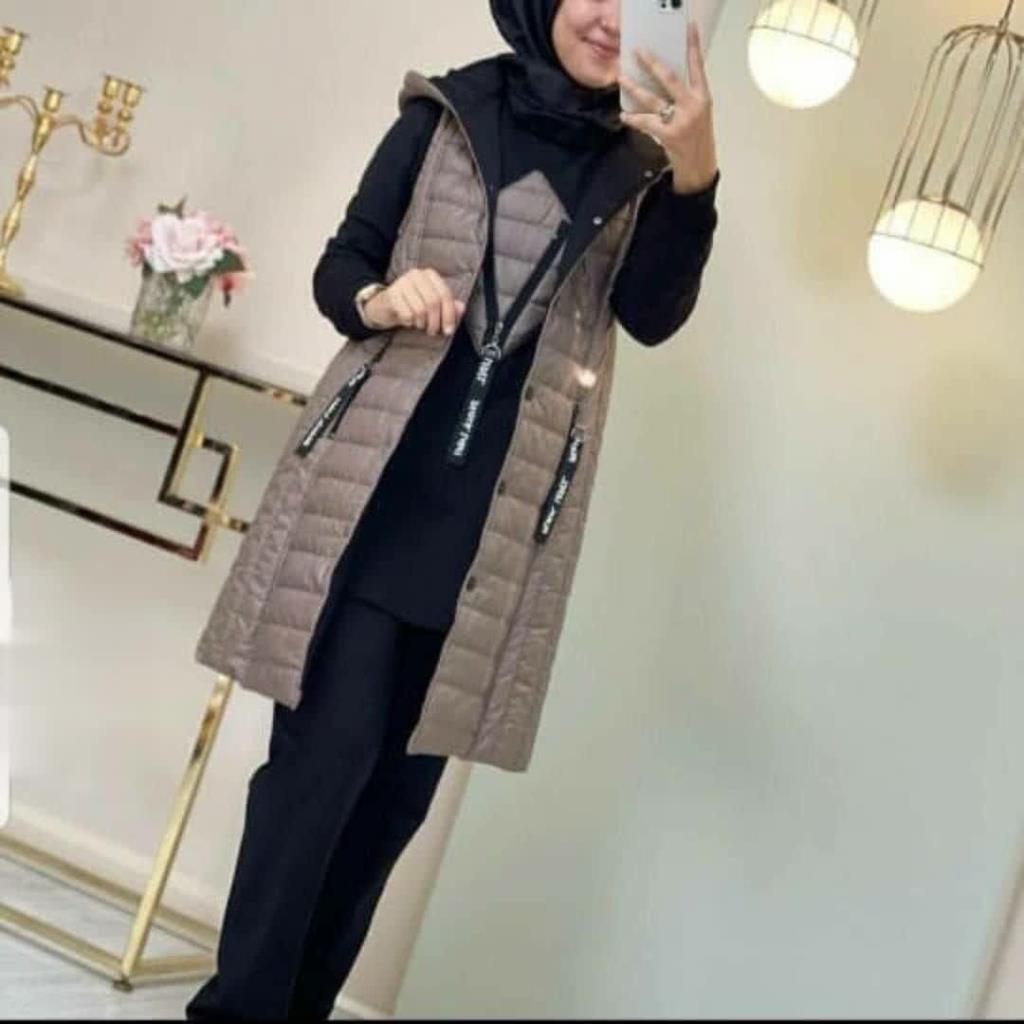 Women's Stylish and Comfortable Winter Modest Pajama Set, Model G3833 - Tan Women's Stylish and Comfortable Winter Modest Pajama Set, Model G3833 - Tan