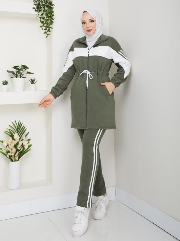 New Seasonal Women's 3-Piece Pajama Set, Model G3835 - Khaki