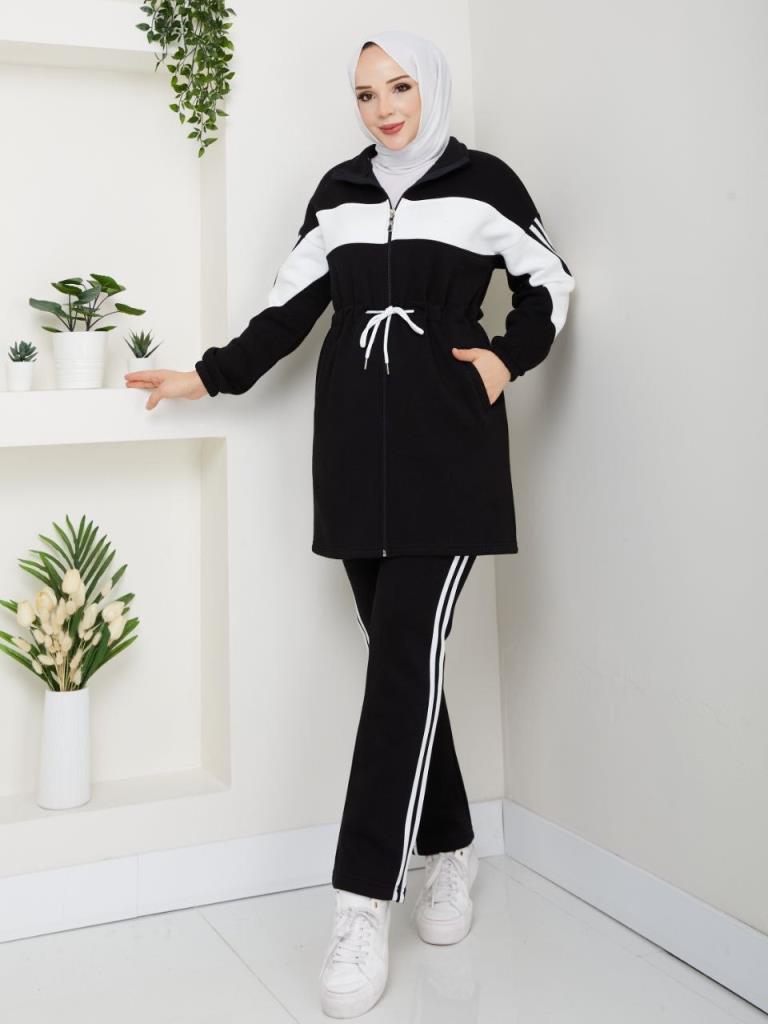 New Seasonal Women's 3-Piece Pajama Set, Model G3835 - Black