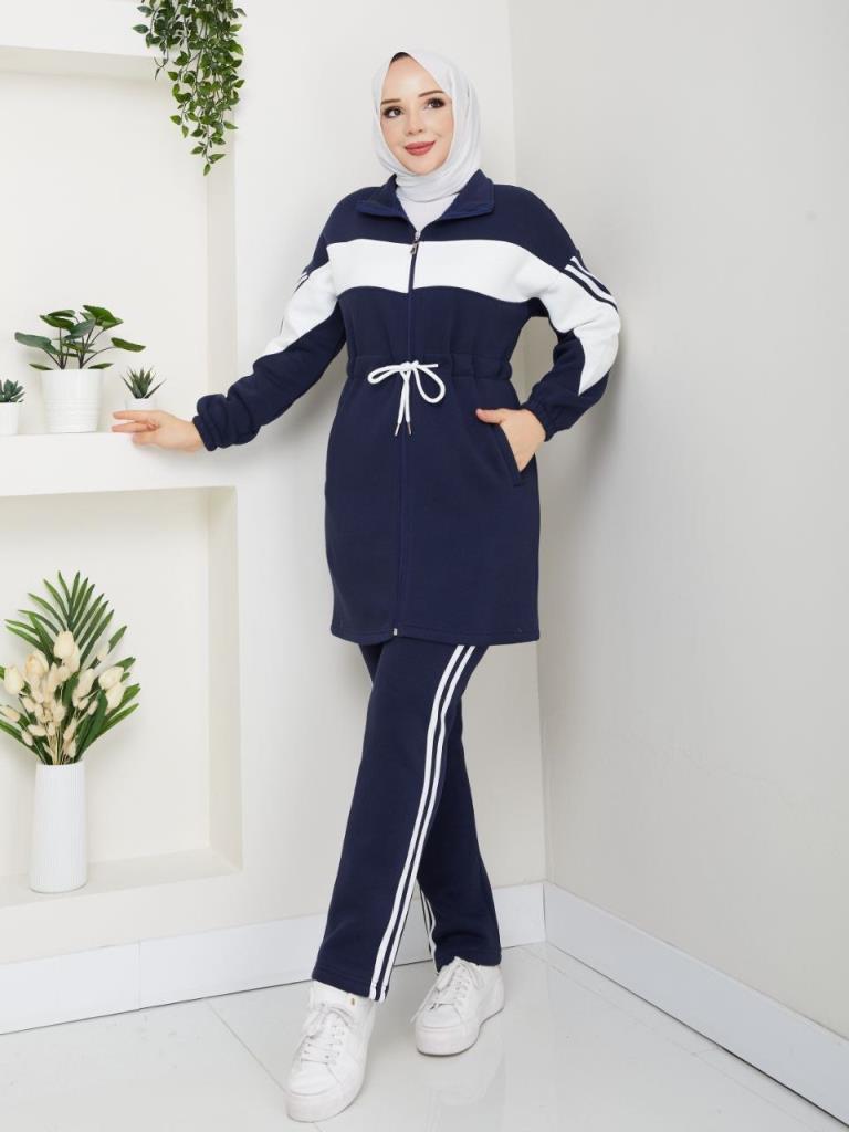New Seasonal Women's 3-Piece Pajama Set, Model G3835 - Navy Blue New Seasonal Women's 3-Piece Pajama Set, Model G3835 - Navy Blue
