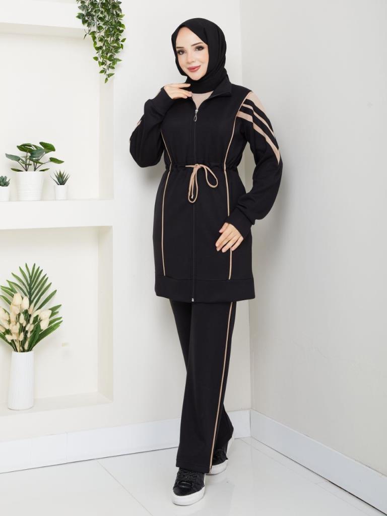 New season women's winter pajama set, model G3878 - Black New season women's winter pajama set, model G3878 - Black