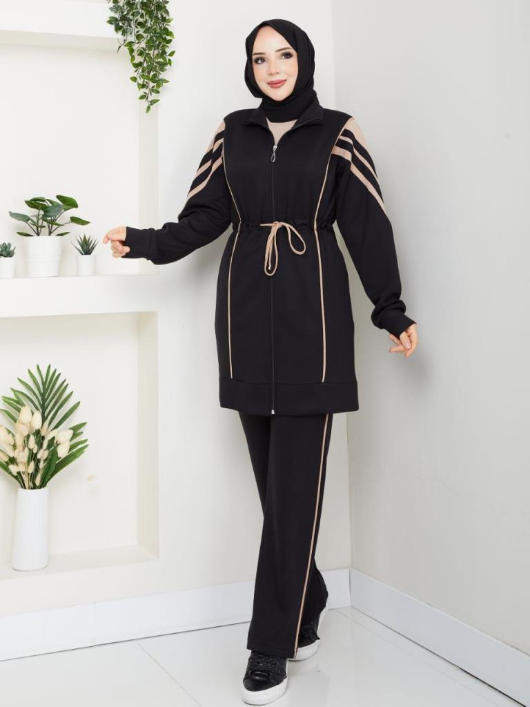 New season women's winter pajama set, model G3878 - Black New season women's winter pajama set, model G3878 - Black