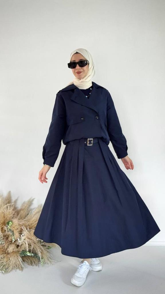 kadın tesettürlü alt üst takım model G3886 - LACİVERT