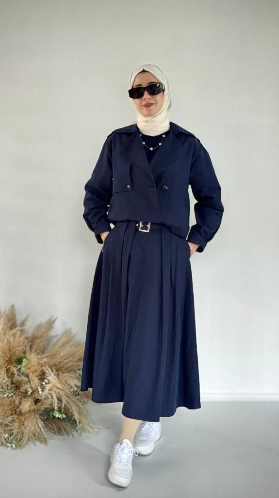 kadın tesettürlü alt üst takım model G3886 - LACİVERT