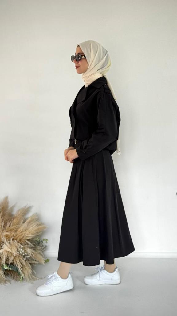 kadın tesettürlü alt üst takım model G3886 - SİYAH