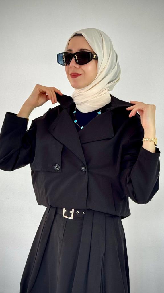 kadın tesettürlü alt üst takım model G3886 - SİYAH