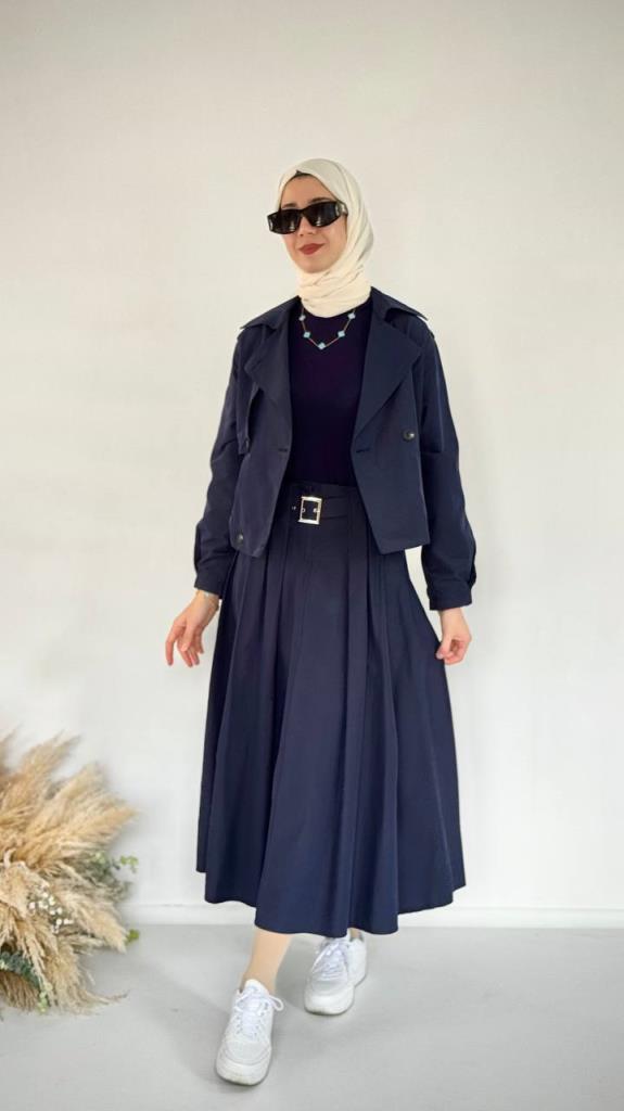 kadın tesettürlü alt üst takım model G3886 - LACİVERT