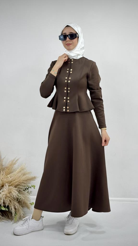 Women's hijab suit, model G3927 - Brown