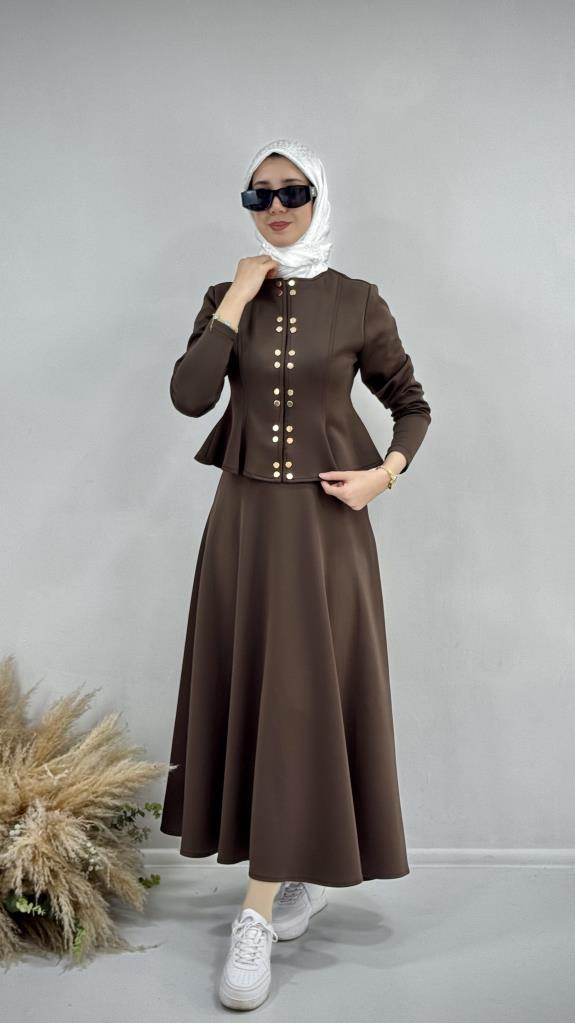 Women's hijab suit, model G3927 - Brown