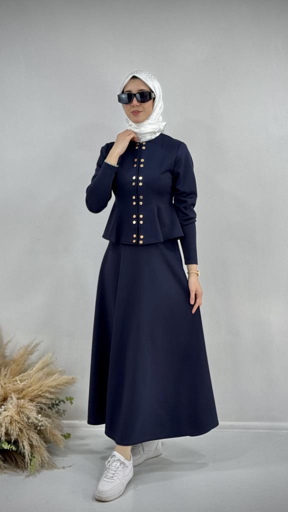 Women's hijab suit, model G3927 - Navy Blue