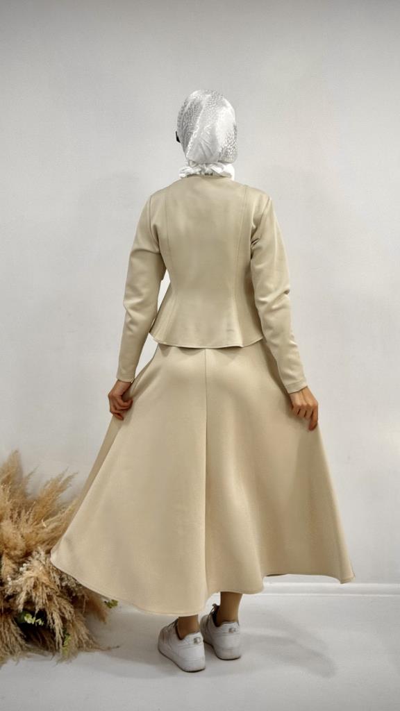 Women's hijab suit, model G3927 - Beige