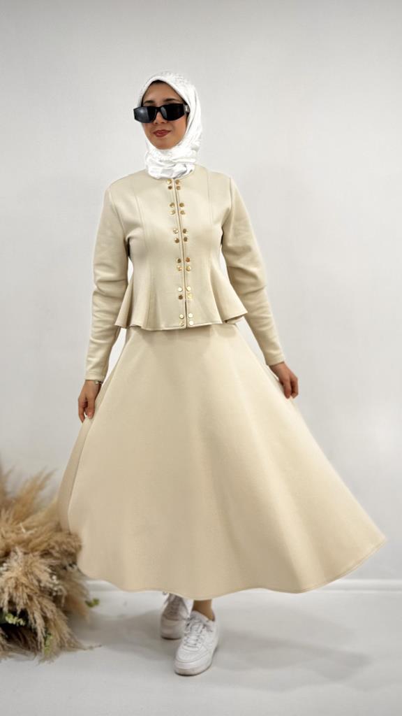 Women's hijab suit, model G3927 - Beige