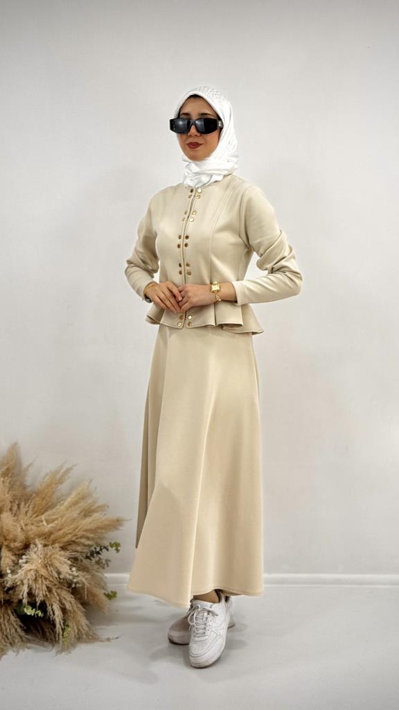 Women's hijab suit, model G3927 - Beige