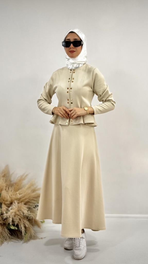 Women's hijab suit, model G3927 - Beige