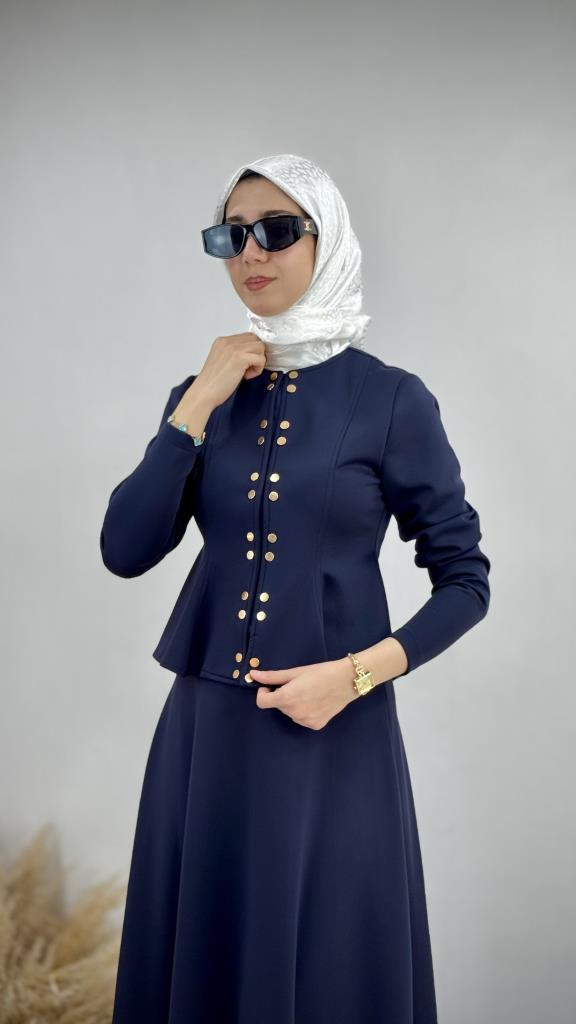 Women's hijab suit, model G3927 - Navy Blue