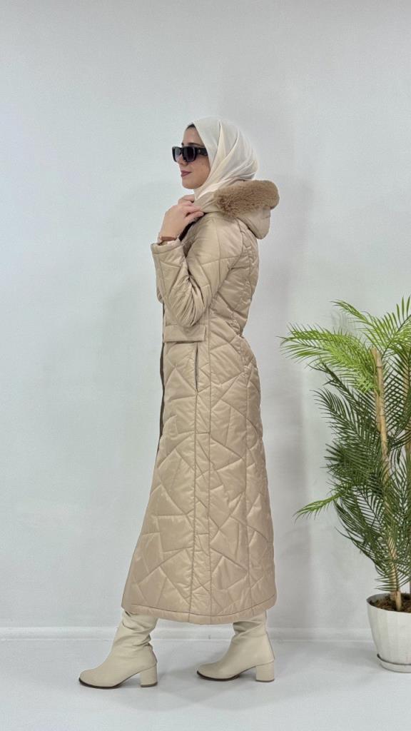 New season women's winter raincoat model G3932 - Beige