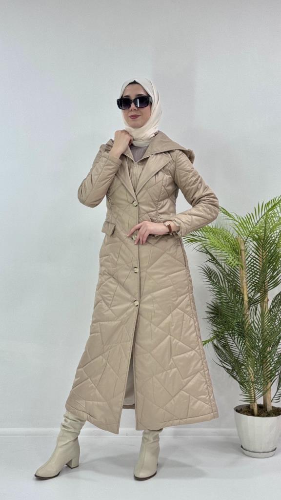 New season women's winter raincoat model G3932 - Beige