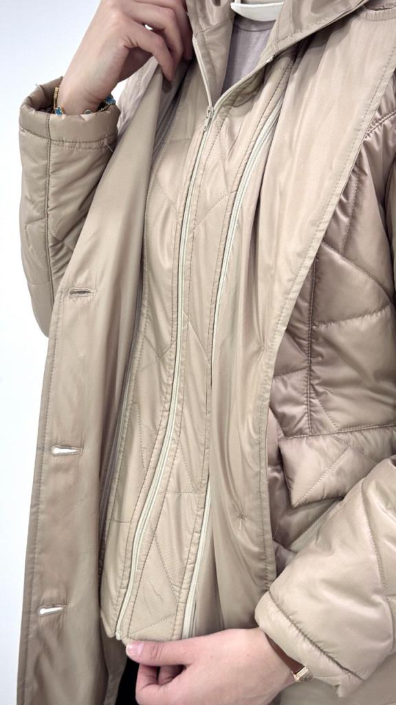 New season women's winter raincoat model G3932 - Beige