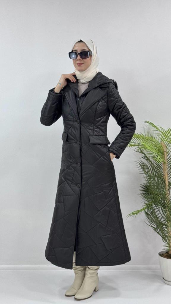 New season women's winter raincoat model G3932 - Black